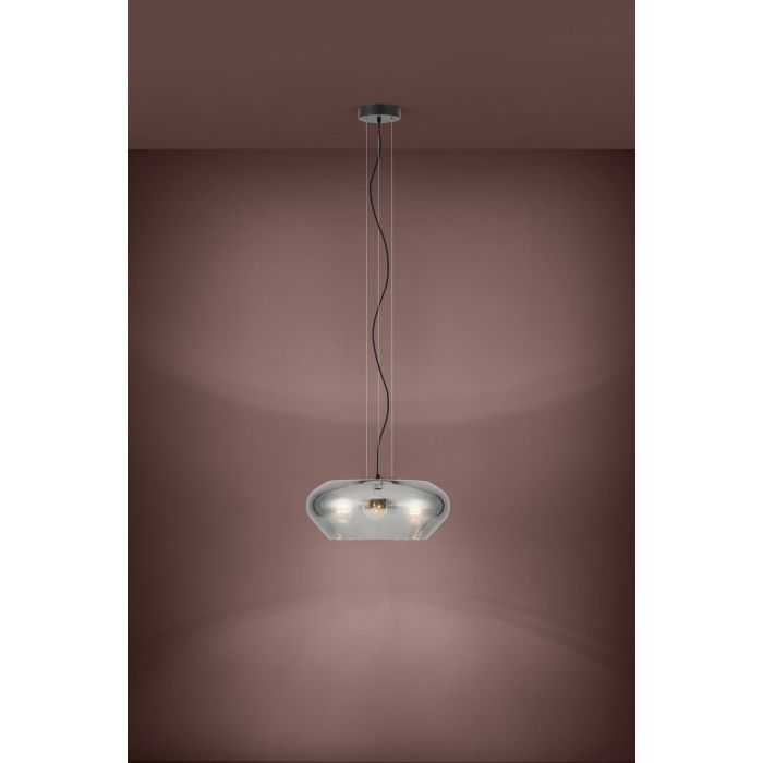 Eglo Priorat Κλασικό Κρεμαστό Φωτιστικό Τρίφωτο με Ντουί E27 Διάφανο 39658